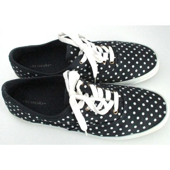 City Sneaks Women's Blue Polka Dot Sneaker Shoes Size 9.5M - Picture 6 of 10